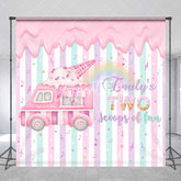 Aperturee - Pink Ice Cream Truck Custom 2nd Birthday Backdrop